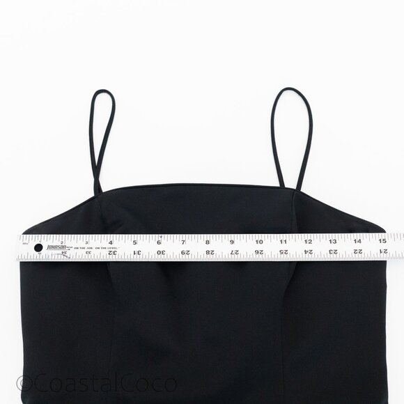 Alex Evenings Black Floor Length Gown Dress 6 Formal Wedding Slip Spaghetti Y2K - Picture 8 of 9